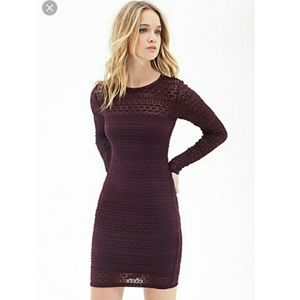NWOT Purple Long Sleeve Textured Knit Dress